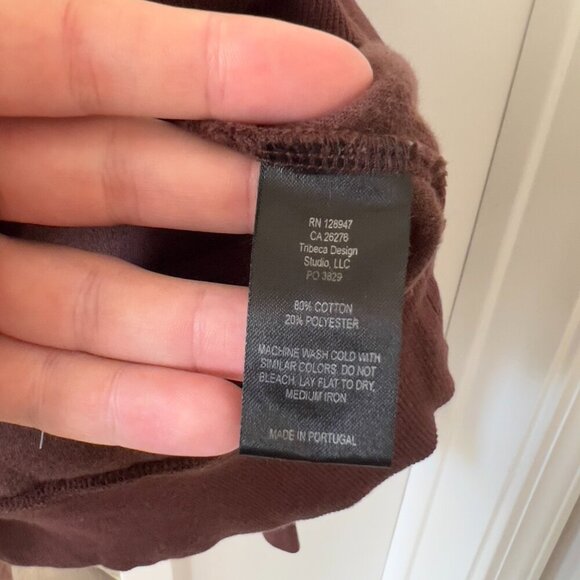 327 Nili Lotan Bentley Quarter Zip Sweatshirt chocolat brown Small Small - Picture 7 of 8